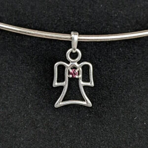 Vintage Sterling Angel Outline Pendant